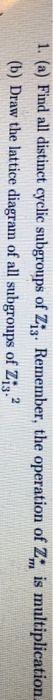 Solved Find All Distinct Cyclic Subgroups Of Z 13 Chegg