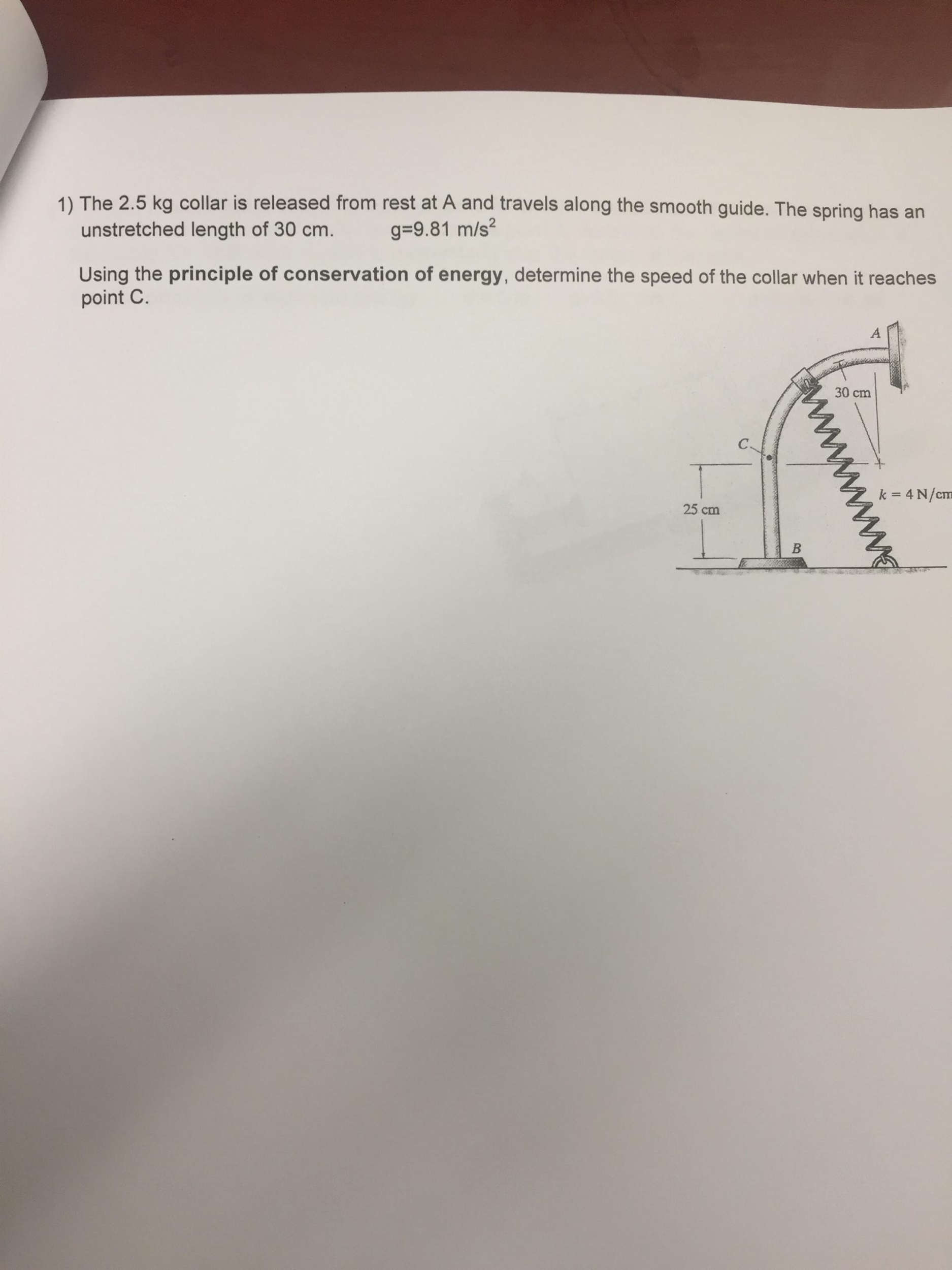 Solved The Kg Collar Is Released From Rest At A And Chegg