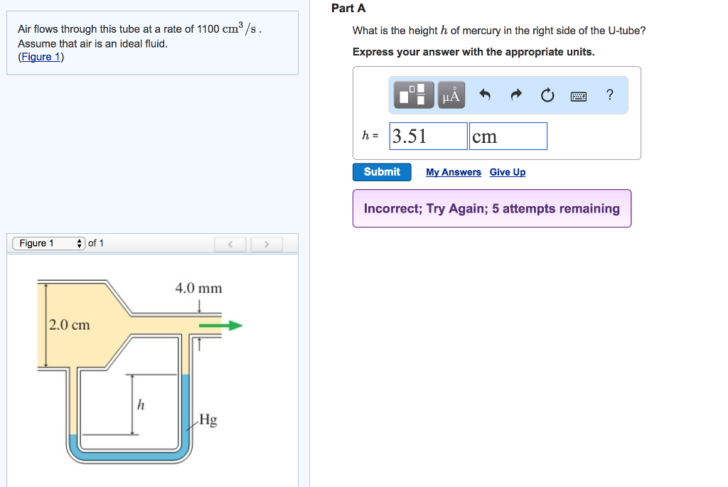 Solved Part A Air Flows Through This Tube At A Rate Of 11 Chegg