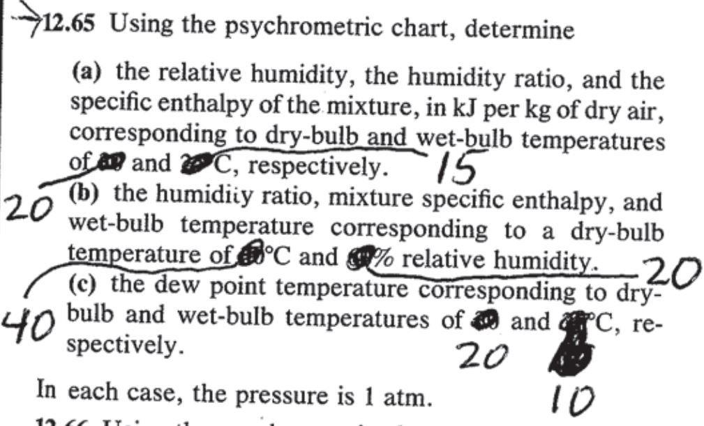 Solved Using The Psychrometric Chart Determine A Chegg