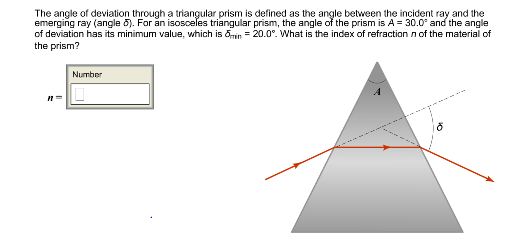 solved-the-angle-of-deviation-through-a-triangular-prism-chegg