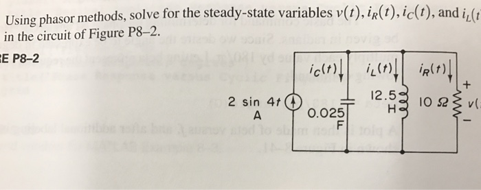 Solved Using Phasor Methods Solve For The Steady State Chegg