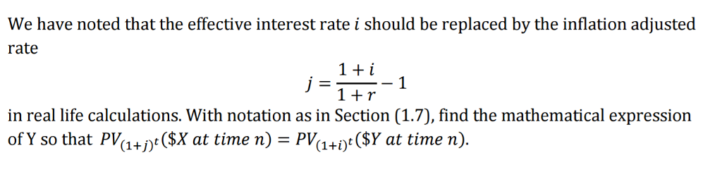 Solved We have noted that the effective interest rate i