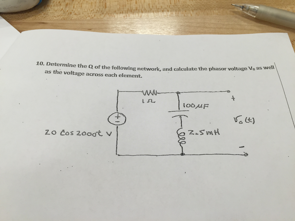 Solved 10 Determine The Q Of The Following Network Ar D Chegg