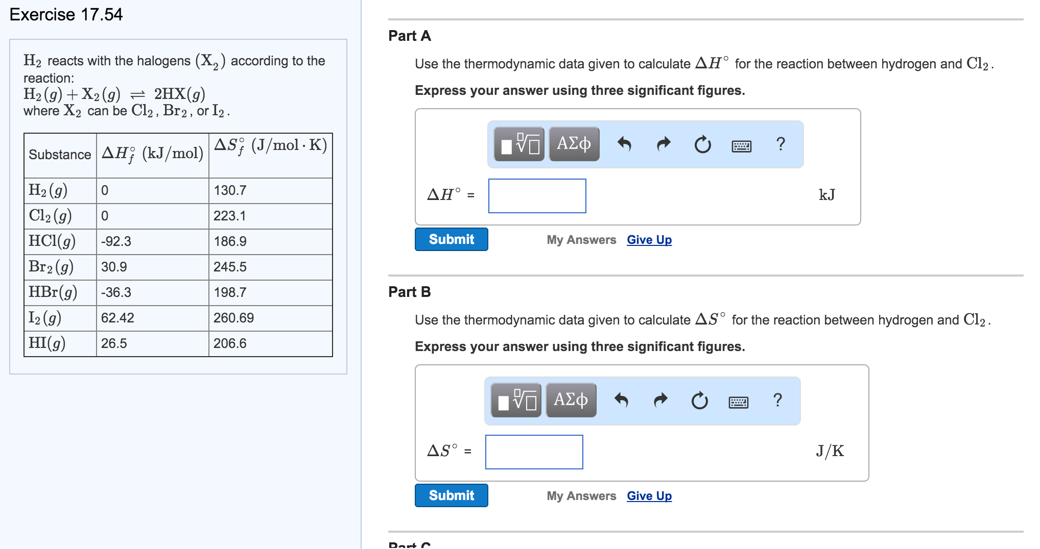 Solved Use The Thermodynamic Data Given To Calculate Delta H Chegg