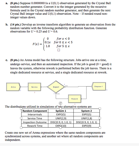 Solved A. Suppose 0.00000001 Is A U(0, 1) Observation Gen