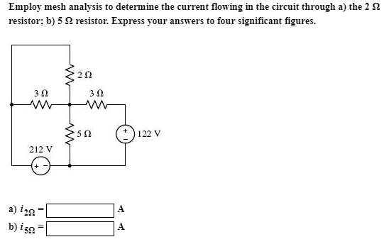 Solved Employ Mesh Analysis To Determine The Current Flowing Chegg