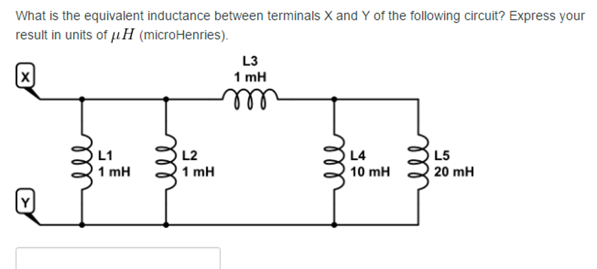 Solved What Is The Equivalent Inductance Between Terminals X Chegg