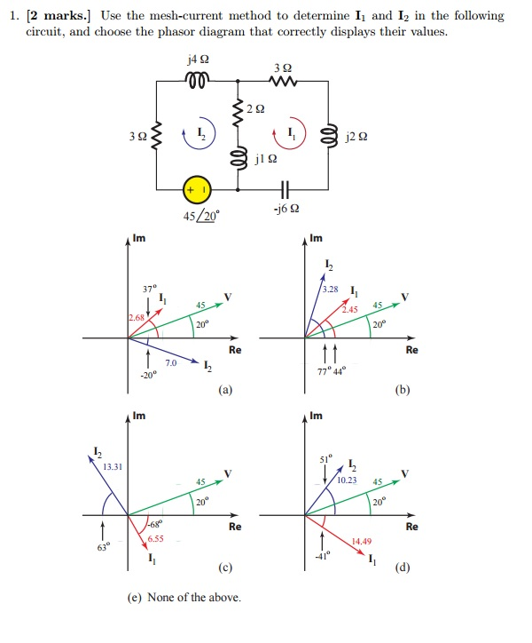 Solved Use The Mesh Current Method To Determine I1 And I2 In Chegg