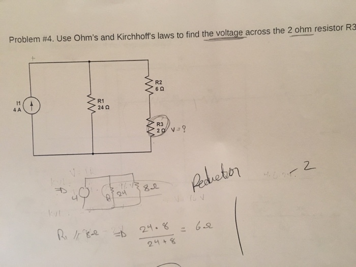 Solved Use Ohm S And Kirchhoff S Laws To Find The Voltage Chegg