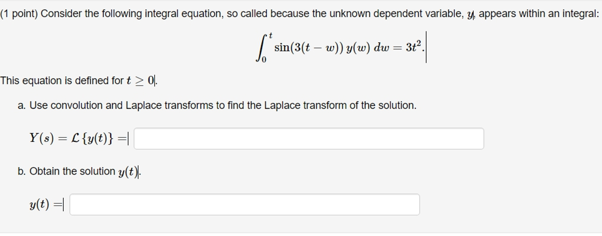 Solved Consider The Following Integral Equation So Called Chegg