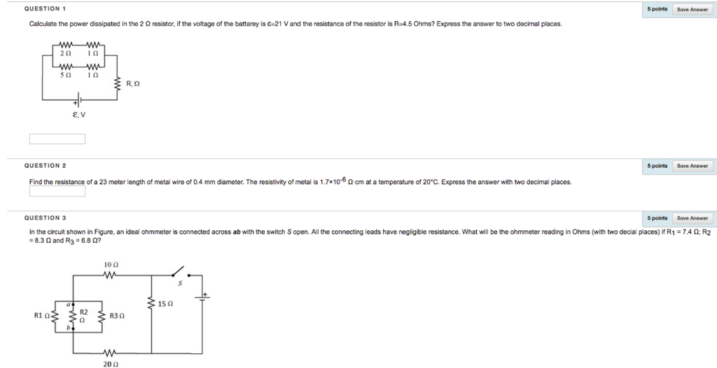 Solved Calculate The Power Dissipated In The 2 Ohm Resistor Chegg