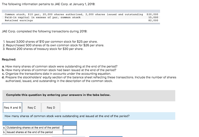 認識問題1,2ー1,3,4 Solved The following information pertains to JAE Corp. at