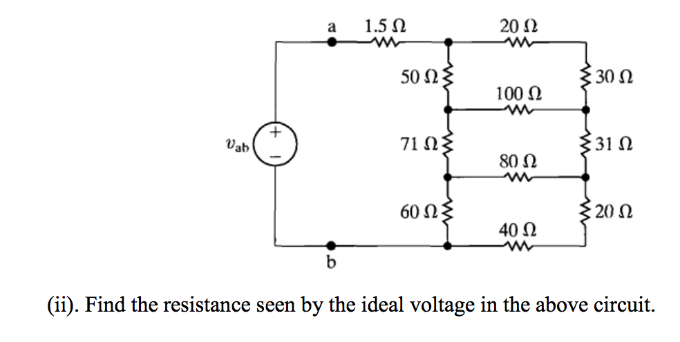 Solved Find The Resistance Seen By The Ideal Voltage In Chegg