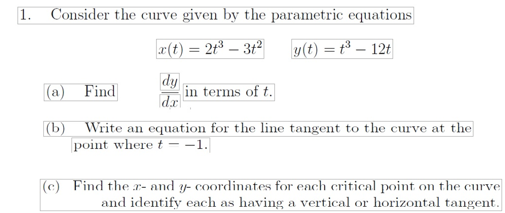 Solved Consider The Curve Given By The Parametric Equations Chegg