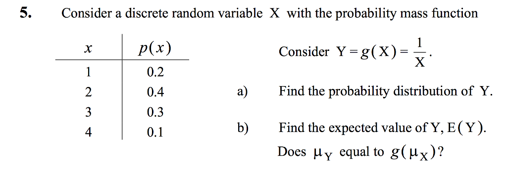 Solved 5 Consider A Discrete Random Variable X With The Chegg