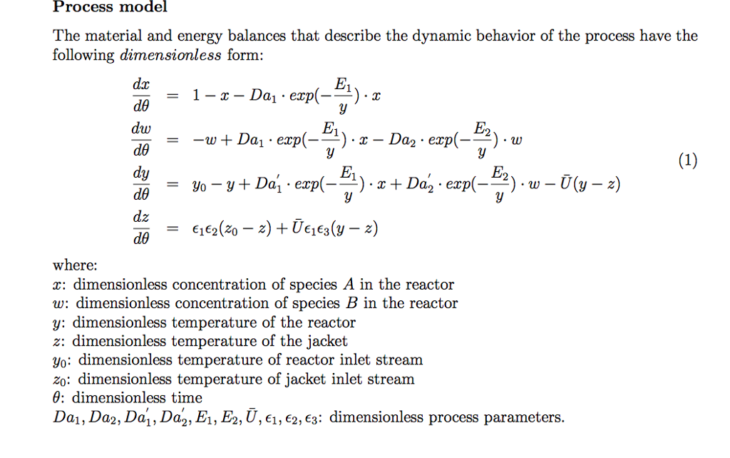 Process Model The Material And Energy Balances That Chegg