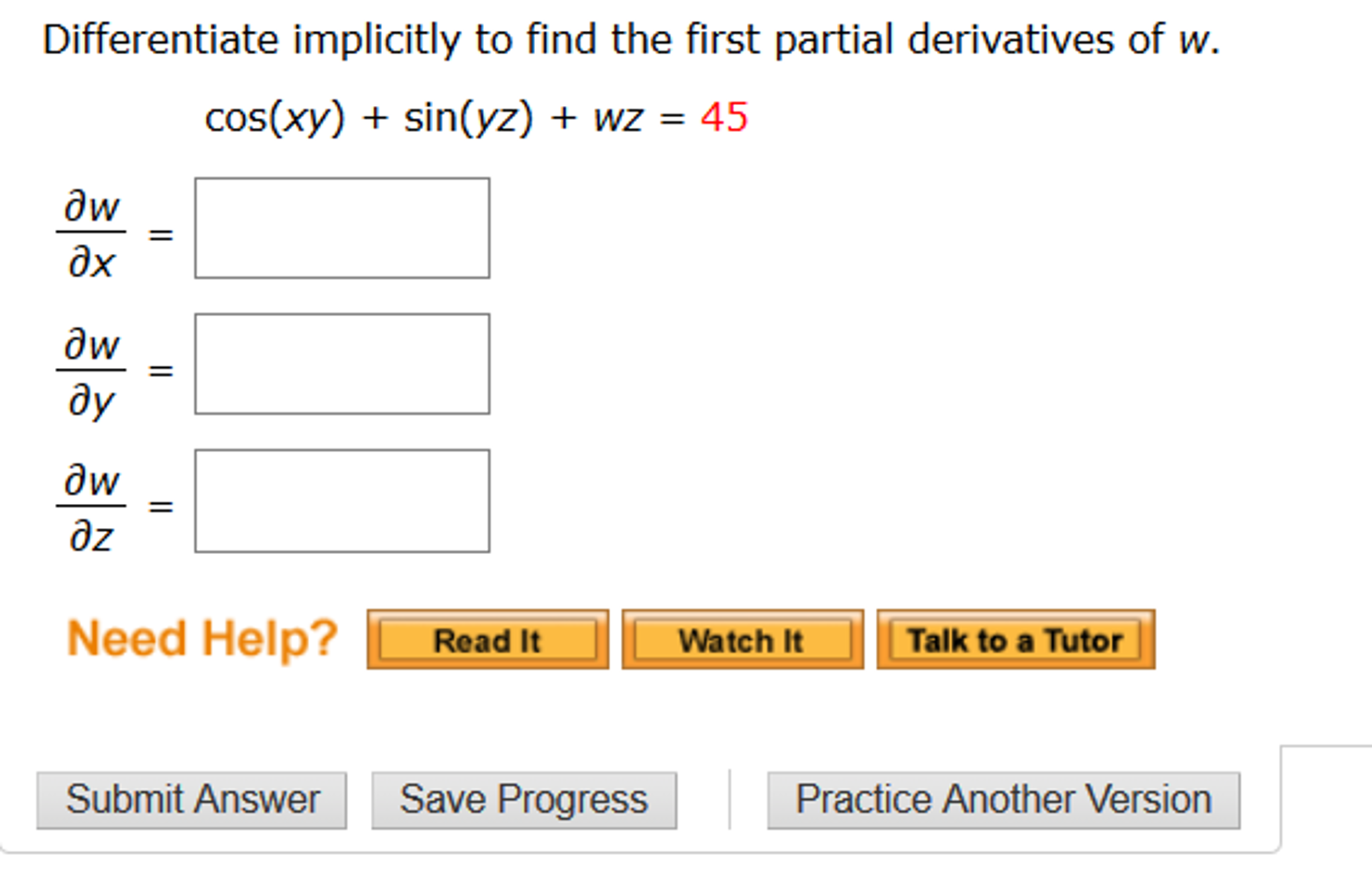 Solved Differentiate implicitly to find the first partial | Chegg.com