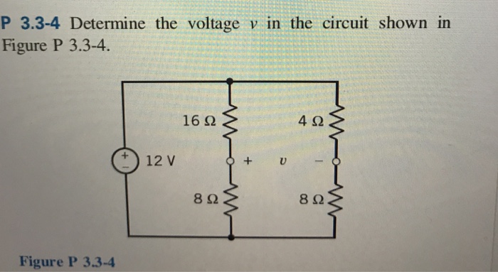 Solved Determine The Voltage V In The Circuit Shown In Chegg