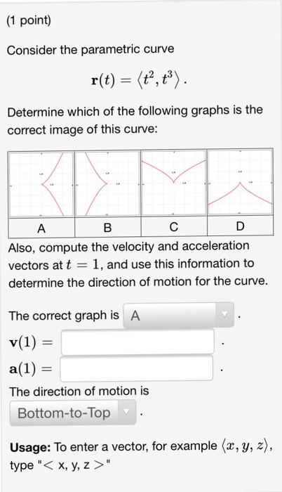 Solved Consider The Parametric Curve R T Lang T T Chegg