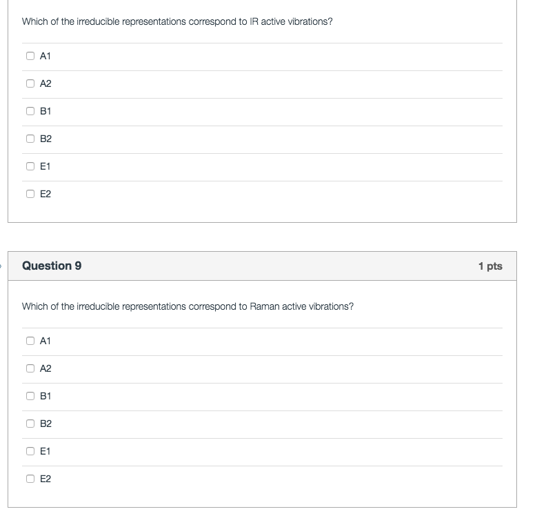 Solved Which Of The Irreducible Representations Correspond Chegg