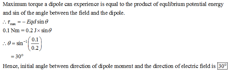 (Solved) - A dipole moment is placed in a uniform electric field ...