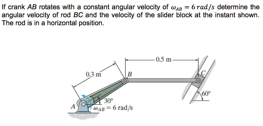 Solved If Crank Ab Rotates With A Constant Angular Velocity Chegg