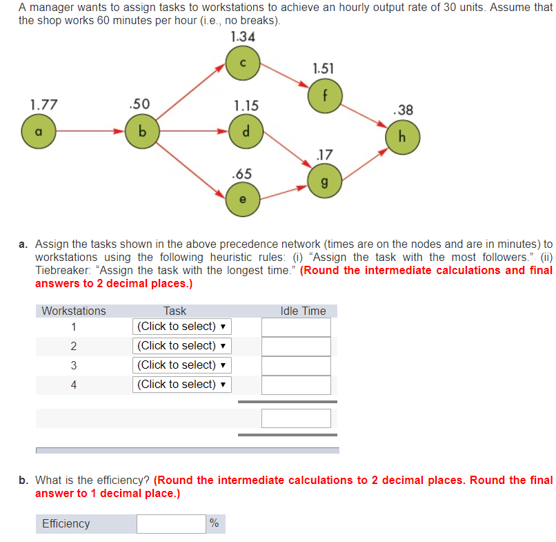 Solved A Manager Wants To Assign Tasks To Workstations To Chegg