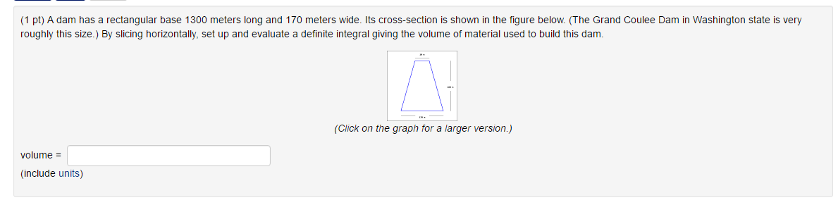 Solved A Dam Has A Rectangular Base Meters Long And Chegg