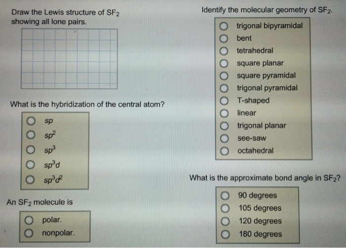 Solved Draw The Lewis Structure Of SF2 Showing All Lone P...