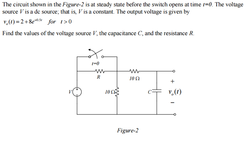 Solved The Circuit Shown In The Figure 2 Is At Steady State Chegg