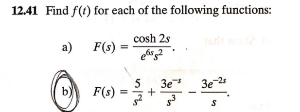 Solved Find F T For Each Of The Following Functions Chegg