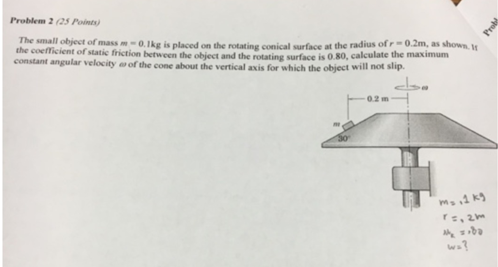 Solved Problem Points The Small Object Of Mass M Ikg Chegg