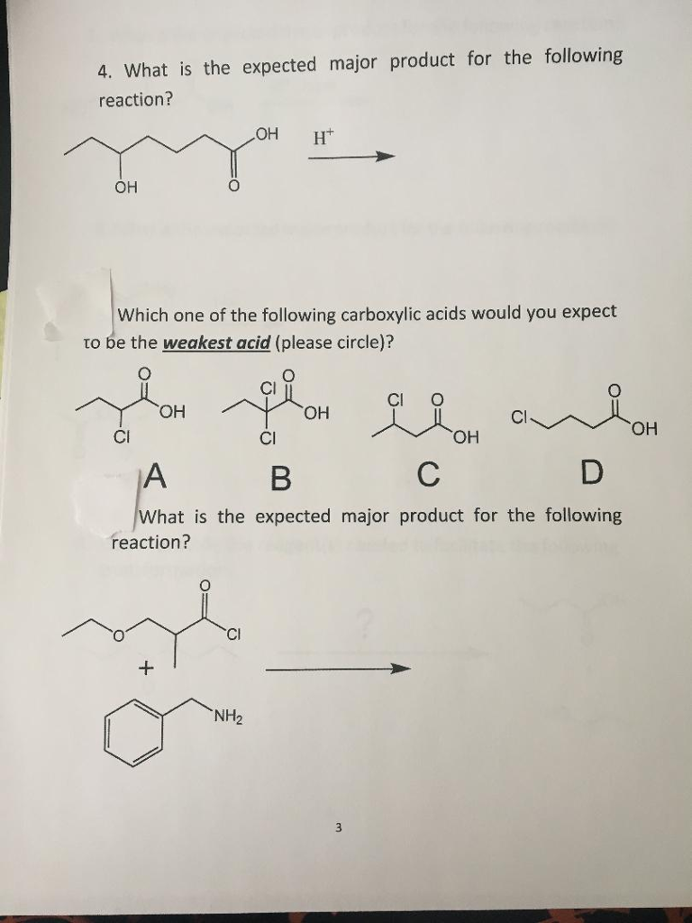 Solved What Is The Expected Major Product For The Chegg