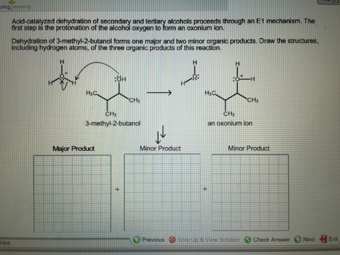 Solved Acid Catalyzed Dehydration Of Secondary And Tertiary Chegg