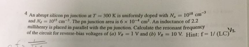 Solved 4 An Abrupt Silicon Pn Junction At T 300 K Is Chegg