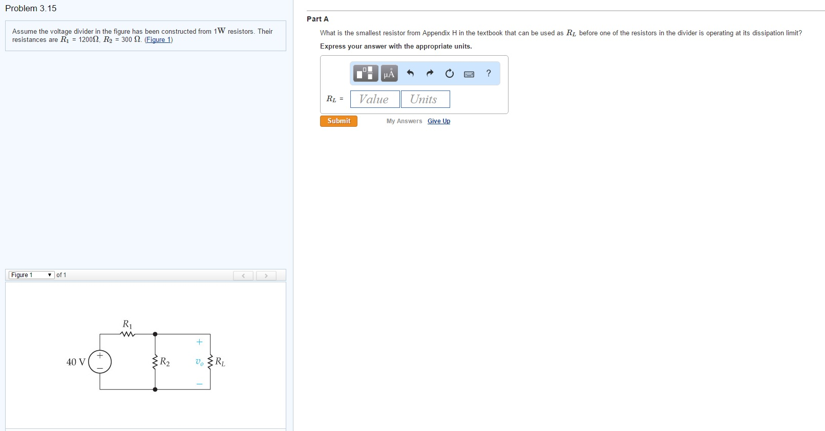 Solved Assume The Voltage Divider In The Figure Has Been Chegg