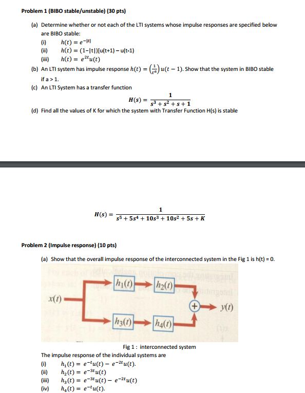 Solved A Determine Whether Or Not Each Of The LTI Systems Chegg