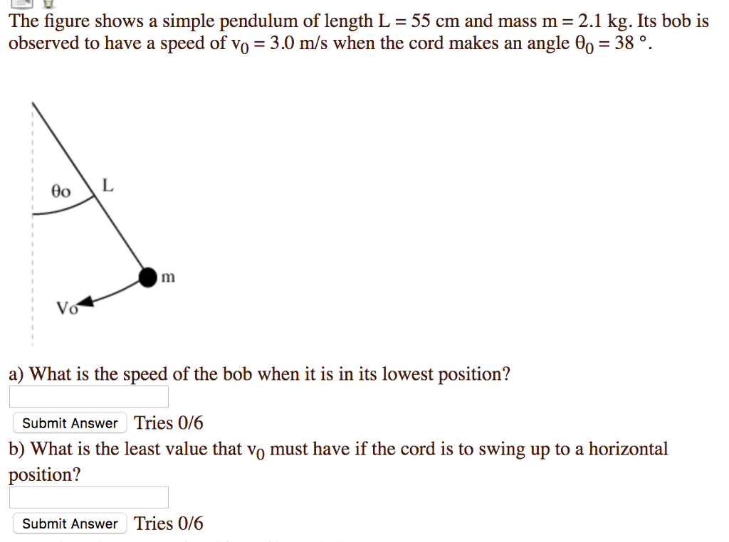 Solved The Figure Shows A Simple Pendulum Of Length L Chegg