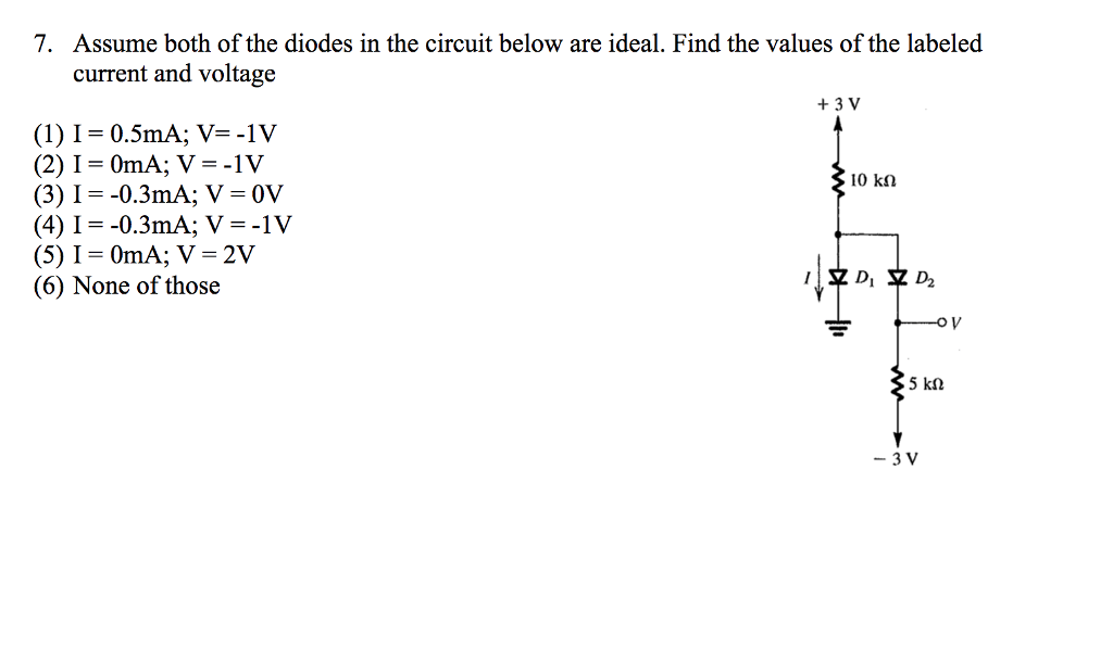 Solved Assume Both Of The Diodes In The Circuit Below Are Chegg