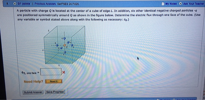 Solved A Particle With Charge Q Is Located At The Center Of Chegg