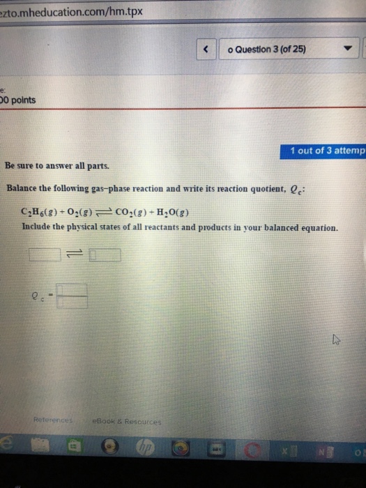 Solved Balance The Following Gas Phase Reaction And Write Chegg