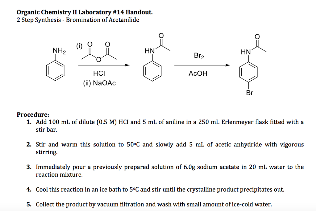 Solved Organic Chemistry II Laboratory 14 Handout 2 Step Chegg