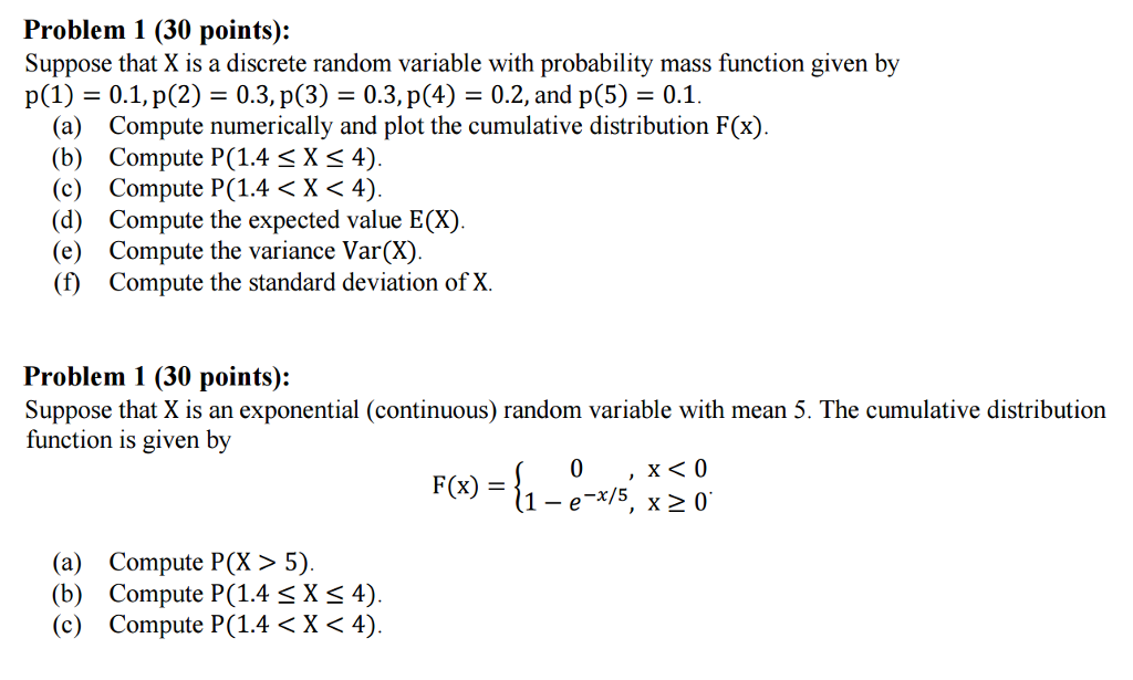 Solved Suppose That X Is A Discrete Random Variable With Chegg