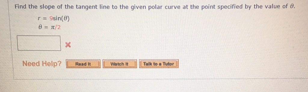 Solved Find The Slope Of The Tangent Line To The Given Polar Chegg