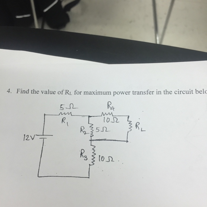 Solved Find The Value Of R L For Maximum Power Transfer In Chegg