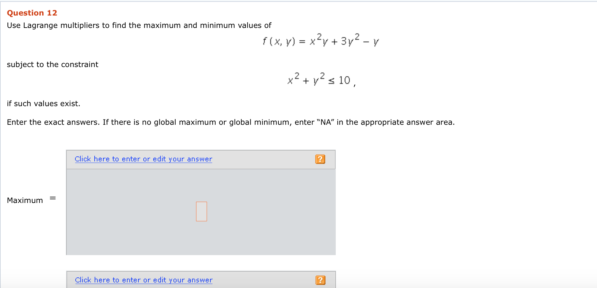 Solved Use Lagrange Multipliers To Find The Maximum And Chegg