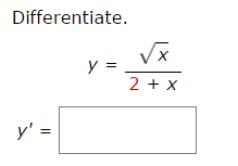 Solved Differentiate Y Squareroot X 2 X Y Chegg