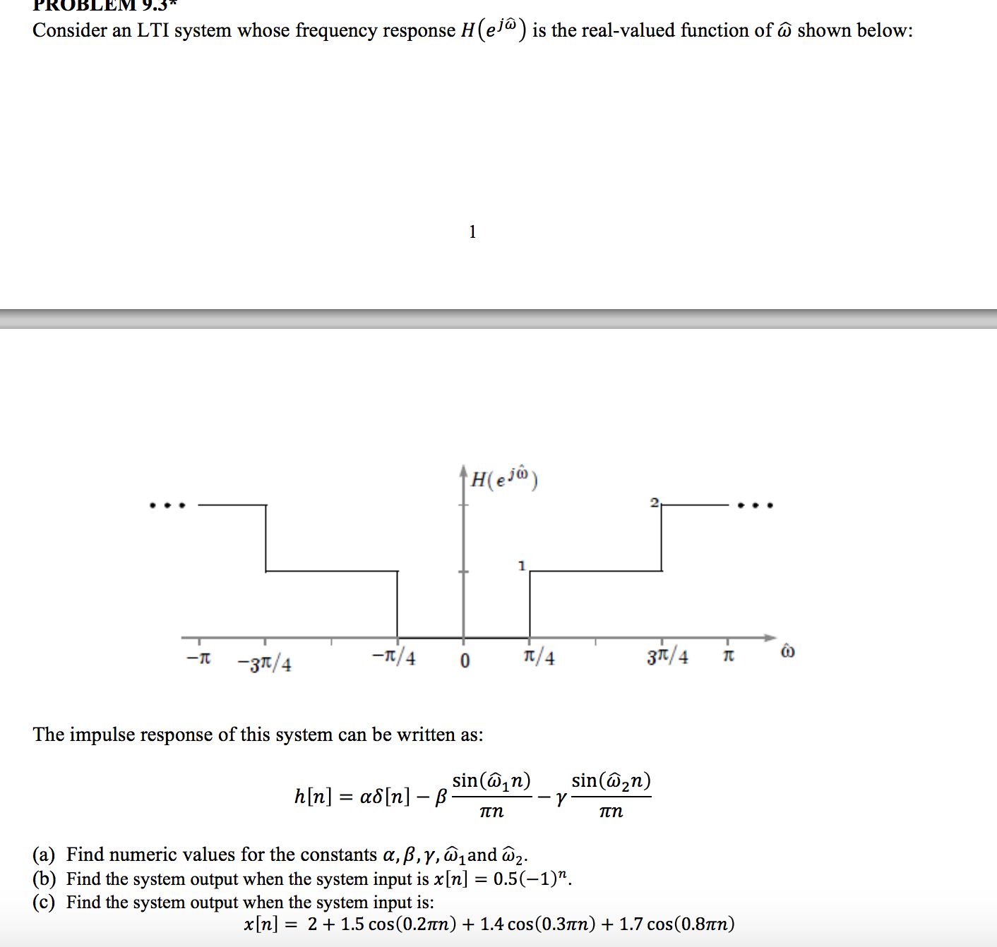 Solved Consider An Lti System Whose Frequency Response Chegg