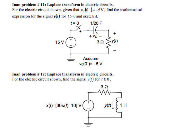 Solved Inan Problem Laplace Transform In Electric Chegg